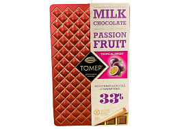 Молочный шоколад 33% 90гр металлический пенал с Маракуйей "Томер" 1*10