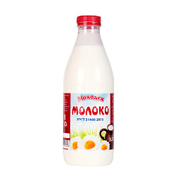 Молоко 3,2% п/бут пастеризованное Молодея "КМЗ" 950мл 1*15