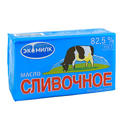 Масло Традиционное 82,5% пачка 380гр с коровой "Экомилк" 1*8