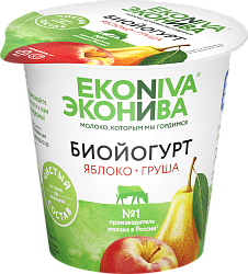 Биойогурт Яблоко-груша 2,8% пл.стакан 125гр "Эконива" 1*6